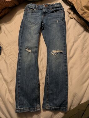 Kids Distressed Blue Denim Jeans